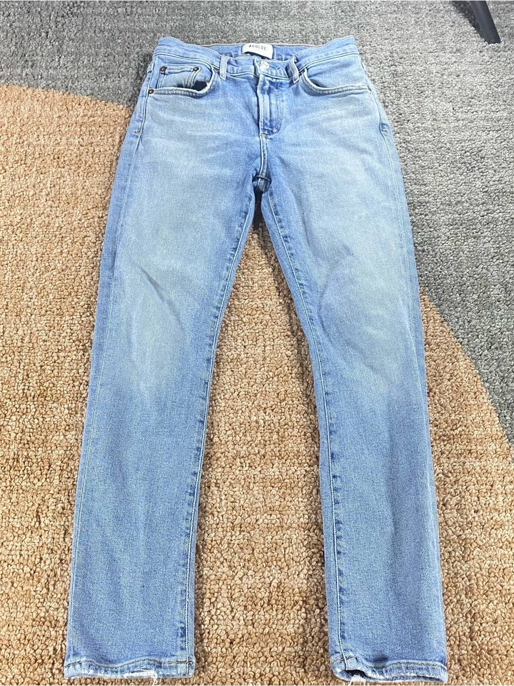 AGOLDE Toni Mid Rise Jeans 24 Blue Denim Jeans Stretch